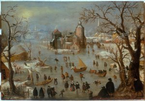 アイススケートの冬の風景 作： Hendrick Avercamp