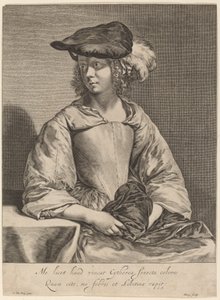 羽飾りのついた帽子の少女 作： Hendrick Bary after Gerard ter Borch the Younger