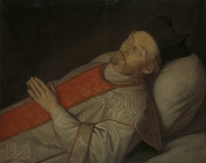Joannes Putkamer (1600-1671) の死の床での肖像 作： Hendrick Bloemaert