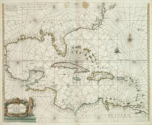 カリブ海の島々、バルバドスからメキシコに至る道程 作： Hendrick Doncker