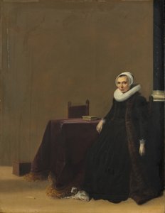 犬を持つ女性の肖像、c.1635