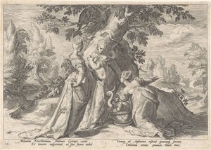ケクロプスの娘たちがミネルバのかごを開ける Ovid