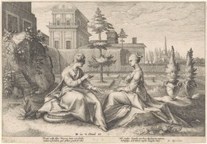 ベロエに扮してセメレに近づくジュノ Ovid