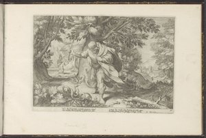交尾中の 2 匹の蛇を攻撃するティレシアス Ovid