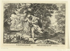 交尾中の 2 匹のヘビを攻撃するテイレシアス Ovid
