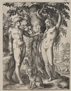 アダムとイブ 作： Hendrick Goltzius