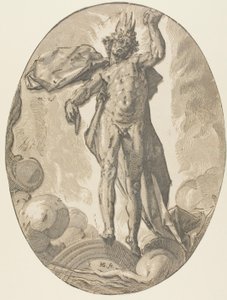 エーテル、『デモゴルゴンと神々』のプレート 6 作： Hendrick Goltzius