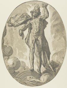 エーテル、『デモゴルゴンと神々』のプレート 6 作： Hendrick Goltzius