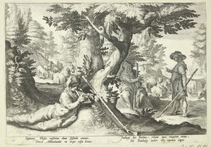 バトゥスは石に変わる 作： Hendrick Goltzius