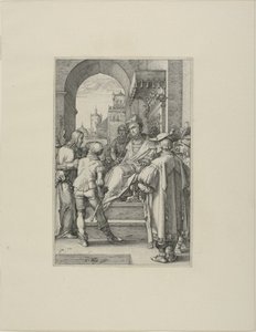 ピラトの前のキリスト、『キリストの受難』のプレート 5 作： Hendrick Goltzius