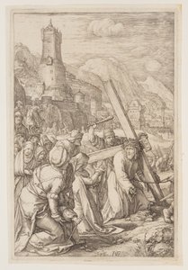 十字架を背負うキリスト（『受難』より 作： Hendrick Goltzius