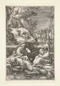 オリーブ山のキリスト / 園の苦しみ 作： Hendrick Goltzius