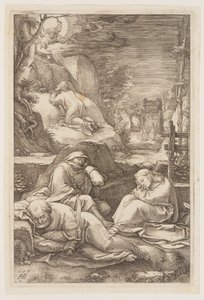 オリーブ山上のキリスト（『受難』より 作： Hendrick Goltzius