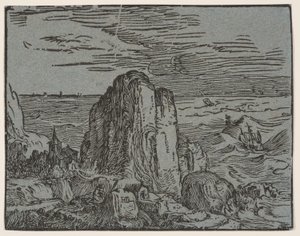 海辺の崖 作： Hendrick Goltzius