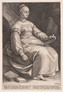 歴史のミューズ、クリオ（『9人のミューズ』より 作： Hendrick Goltzius