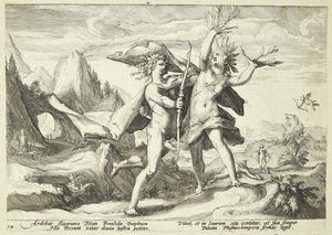 月桂樹に変身したダフネ 作： Hendrick Goltzius
