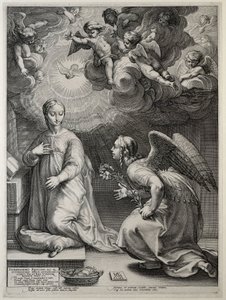 受胎告知 メアリーの初期の人生（シリーズタイトル） 名作（シリーズタイトル） 作： Hendrick Goltzius