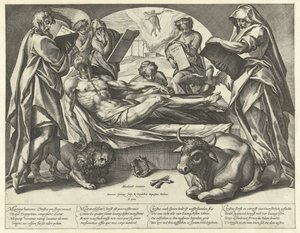死んだキリストと四人の伝道者 作： Hendrick Goltzius