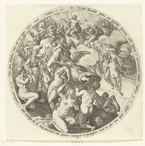 祝福された者は天国に受け入れられる 最後の審判（シリーズタイトル） 作： Hendrick Goltzius