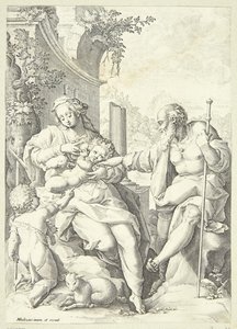 聖家族と小さなジョン 作： Hendrick Goltzius