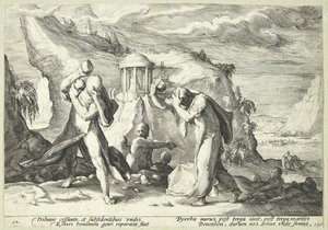 Deukalion と Pyrrha が世界に再居住 作： Hendrick Goltzius