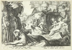 ダイアナがカリストの妊娠を発見 作： Hendrick Goltzius