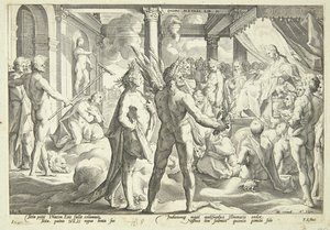 ファエトンは太陽の戦車を要求します 作： Hendrick Goltzius