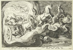 太陽の戦車を駆るファエトン 作： Hendrick Goltzius
