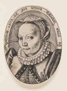 グリエトゲン・ヤンスドクター、画家の妻 作： Hendrick Goltzius