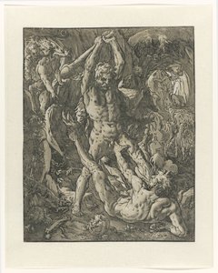 カクスを倒すヘラクレス ヘラクレス・エン・カクス 作： Hendrick Goltzius