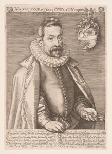 ヤン・ニッケ、アムステルダムのアートコレクター 作： Hendrick Goltzius