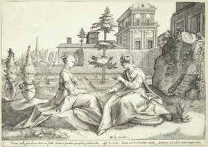 ベロエに変装したジュノがセメレに警告 作： Hendrick Goltzius