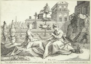 ベロエに変装したジュノがセメレに警告 作： Hendrick Goltzius