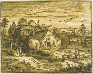 四つの小さな風景より 農家のある風景 作： Hendrick Goltzius
