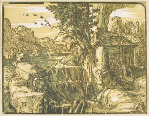 四つの小さな風景より 滝のある風景 作： Hendrick Goltzius