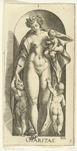愛する 慈善団体 (オブジェクトのタイトル) 七つの美徳（シリーズタイトル） 作： Hendrick Goltzius