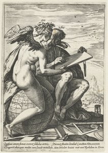 運動と芸術 (Ars/Usus) 労働、勤勉、実践、芸術の報酬 (シリーズタイトル) 作： Hendrick Goltzius