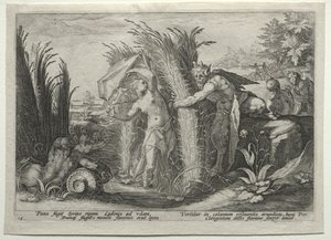 パン追跡シリンクス 作： Hendrick Goltzius
