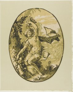 Proserpine、「デモゴルゴンと神々」のプレート 5 作： Hendrick Goltzius