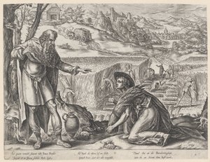 ルツはボアズの畑で落ち穂を拾う ルースの歴史（シリーズタイトル） 作： Hendrick Goltzius
