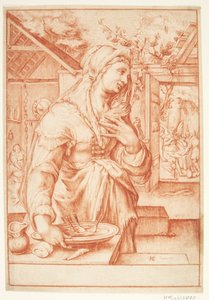 キッチンのサラ 作： Hendrick Goltzius