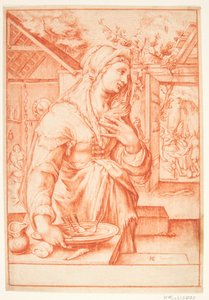 キッチンのサラ 作： Hendrick Goltzius