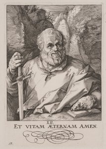 聖マティアス、キリスト、使徒、聖パウロと信条より 作： Hendrick Goltzius