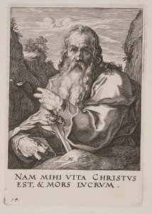 聖パウロ、キリスト、使徒、聖パウロと信条より 作： Hendrick Goltzius
