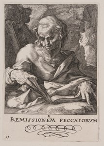 信条を持つキリスト、使徒、聖パウロより聖シモン 作： Hendrick Goltzius