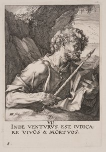 聖トマス、キリスト、使徒、聖パウロと信条より 作： Hendrick Goltzius