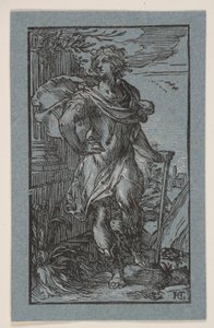 杖をつく青年 作： Hendrick Goltzius