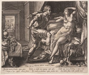 タルクィニウスとルクレティア（『ルクレティア物語』より 作： Hendrick Goltzius