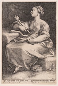 喜劇のミューズ、タリア（『9人のミューズ』より 作： Hendrick Goltzius