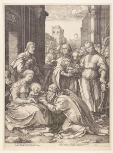 キリストの誕生と生涯』より「三王子の礼拝 作： Hendrick Goltzius